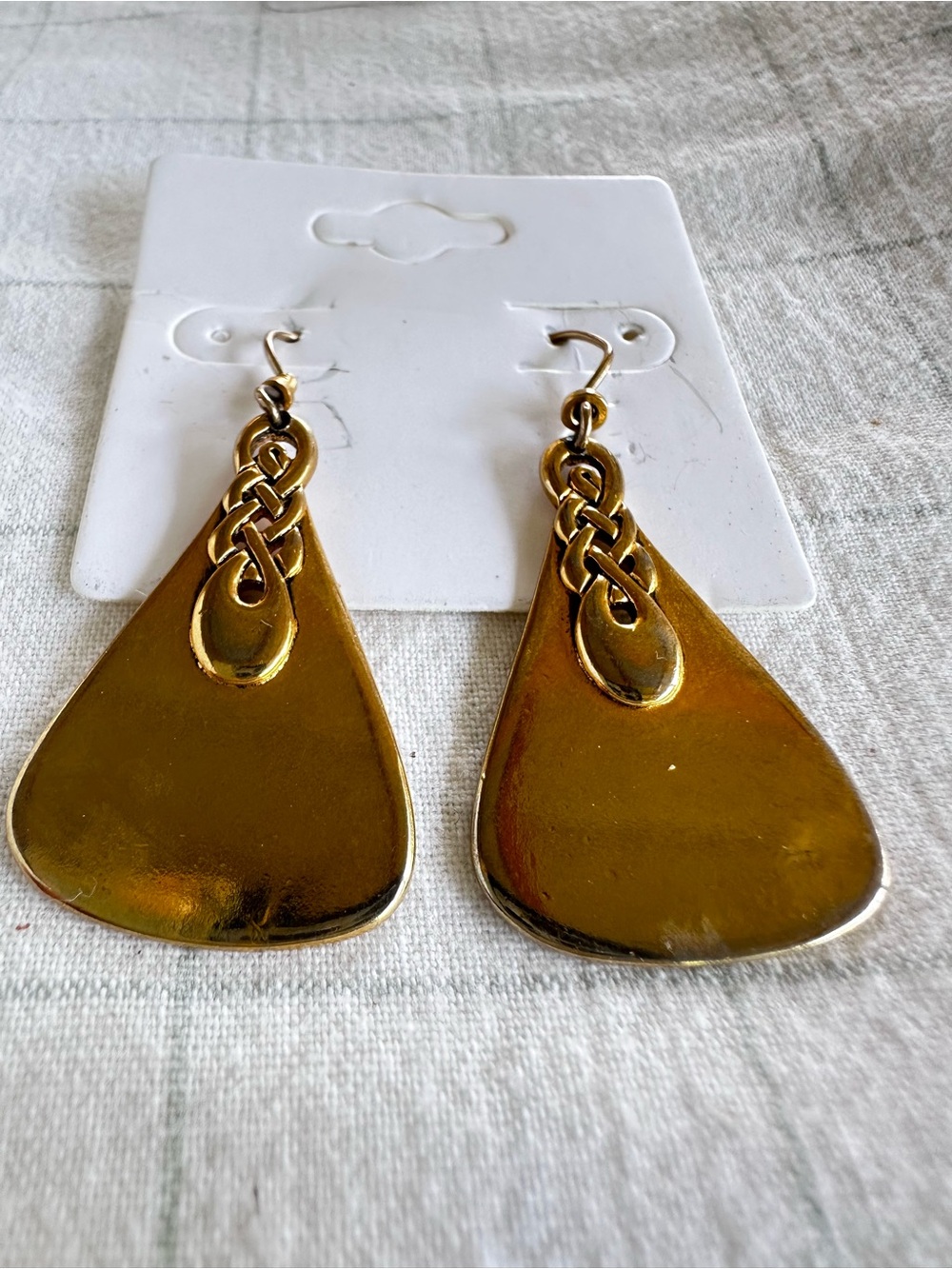 Gold Teardrop Knot Dangle Earrings - Women Jewelry